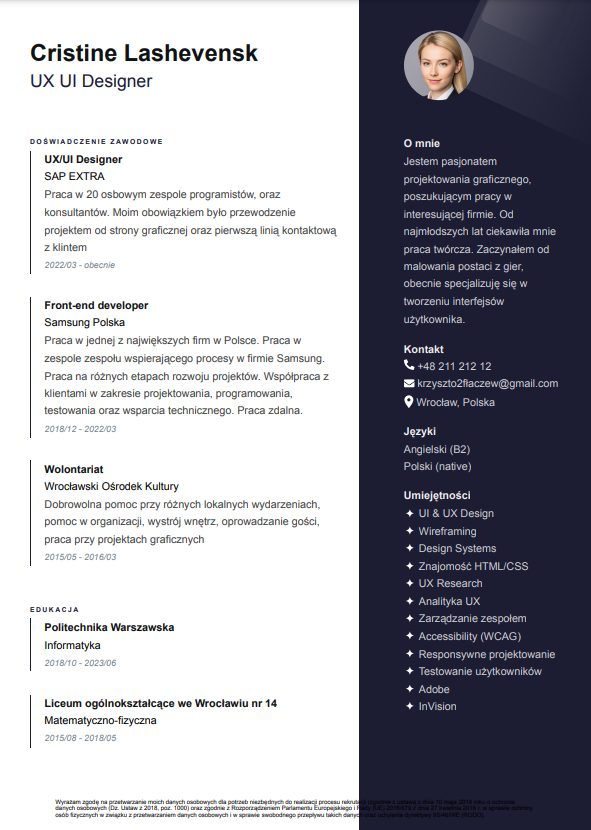 Podgląd szablonu cv